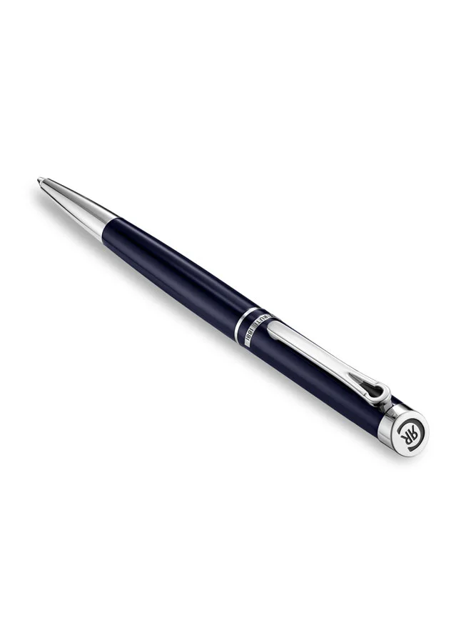 شيروتي 1881 Teodoro Blue Silver Twist Ballpoint Pen for Men, Blue Ink